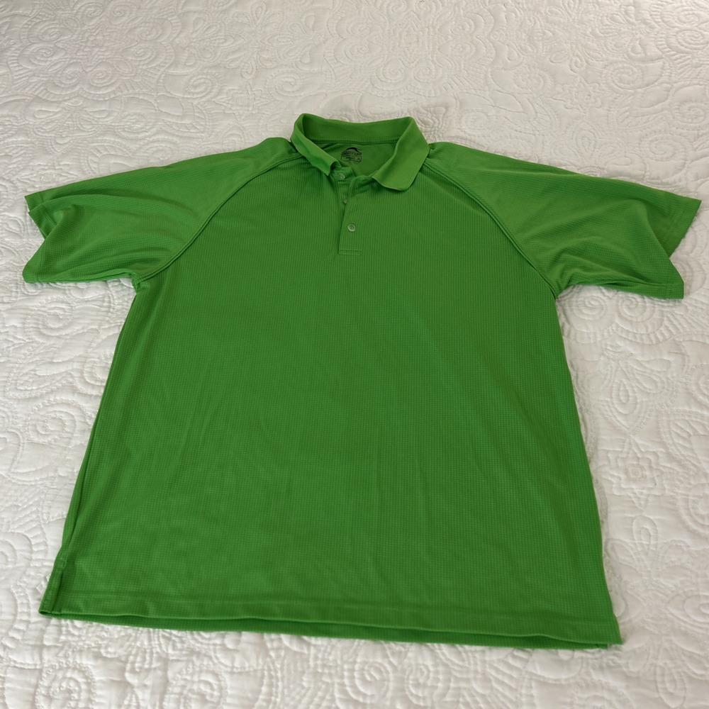 SLAZENGER Golf Polo Shirt Mens XL Green Polyester Stretch
